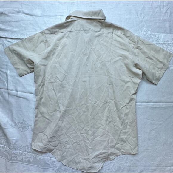 Vintage Sears Men's Short Sleeve Button Up Perma‎ Press 16.5" Shirt Distressed - Picture 9 of 10